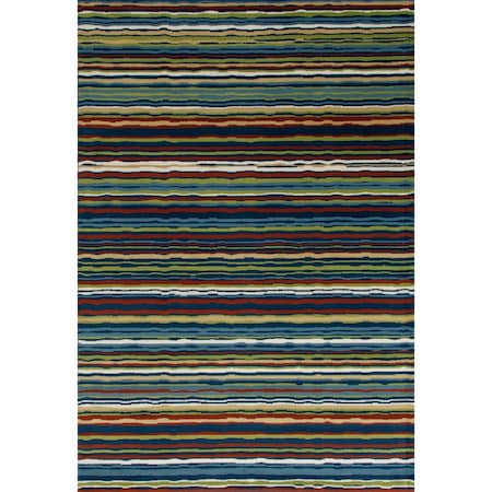 Art Carpet 8 X 11 Ft. Seaport Collection Wavy Stripe Woven Area Rug, Multi Color 841864116980